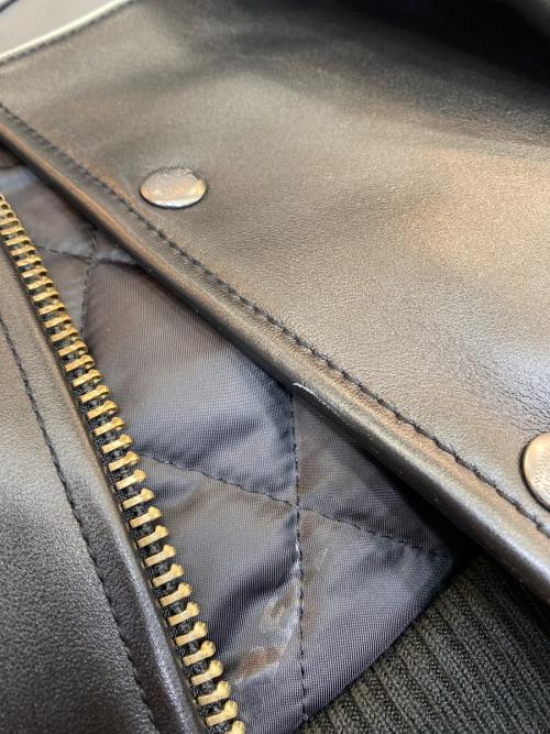 AVIREX（アヴィレックス）AVIREX (アヴィレックス) VALLAD VARSITY LEATHER JACKET レザーレーシングジャケット ブラック サイズ:SIZE Mの古着・服飾アイテム