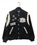 BoTTボット）の古着「tokyovitamin 23AW EX-BoTT-virsity ワッペンスタジャン」｜ブラック×ホワイト
