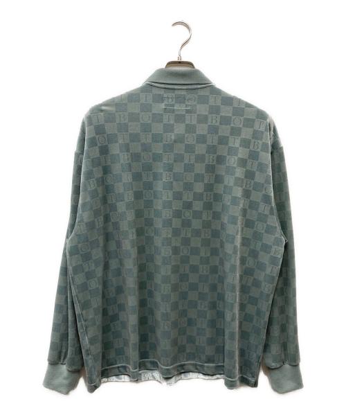 BoTT（ボット）BoTT (ボット) Checkboard Velour ポロシャツ ブルー サイズ:Lの古着・服飾アイテム