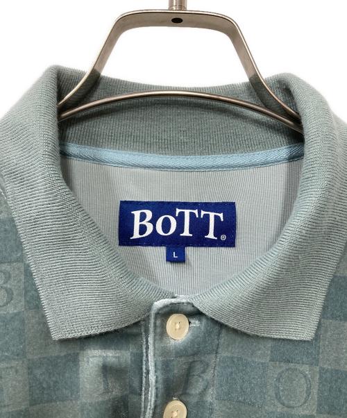 BoTT（ボット）BoTT (ボット) Checkboard Velour ポロシャツ ブルー サイズ:Lの古着・服飾アイテム