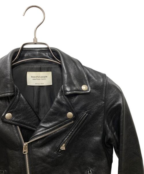 beautiful people（ビューティフルピープル）beautiful people (ビューティフルピープル) ダブルライダースジャケット ブラック サイズ:130cmの古着・服飾アイテム