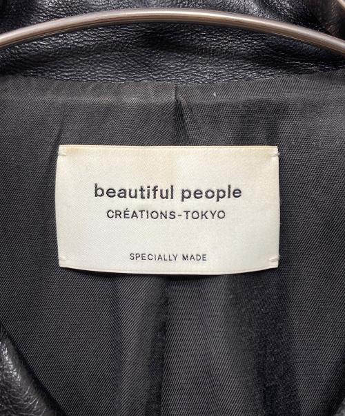 beautiful people（ビューティフルピープル）beautiful people (ビューティフルピープル) ダブルライダースジャケット ブラック サイズ:130cmの古着・服飾アイテム