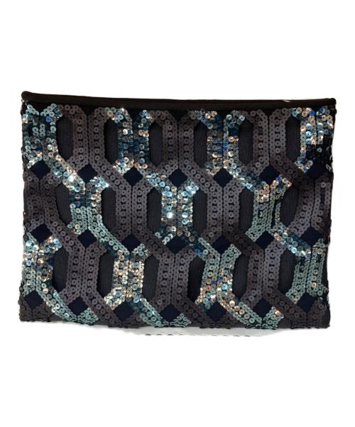 MIU MIU（ミュウミュウ）MIU MIU (ミュウミュウ) スパンコールクラッチバッグ ブラックの古着・服飾アイテム