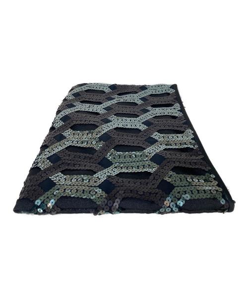 MIU MIU（ミュウミュウ）MIU MIU (ミュウミュウ) スパンコールクラッチバッグ ブラックの古着・服飾アイテム