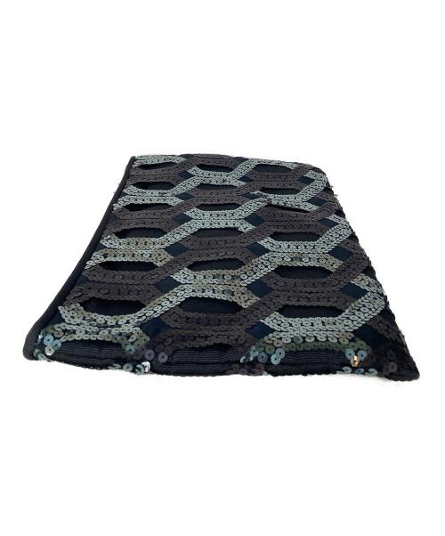 MIU MIU（ミュウミュウ）MIU MIU (ミュウミュウ) スパンコールクラッチバッグ ブラックの古着・服飾アイテム