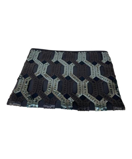 MIU MIU（ミュウミュウ）MIU MIU (ミュウミュウ) スパンコールクラッチバッグ ブラックの古着・服飾アイテム