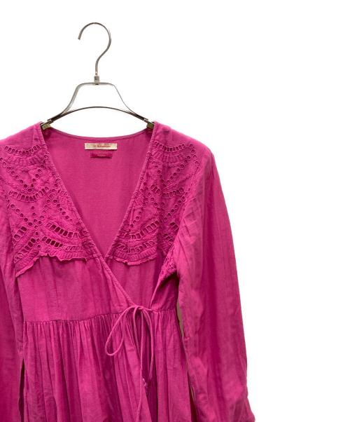 ne quittez pas（ヌキテパ）ne quittez pas (ヌキテパ) コットン カシュクール シャツワンピース ピンク サイズ:サイズ表記無しの古着・服飾アイテム