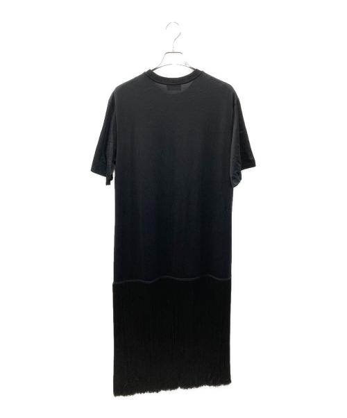 PRADA（プラダ）PRADA (プラダ) フリンジ切替半袖ワンピース ブラック サイズ:Sの古着・服飾アイテム