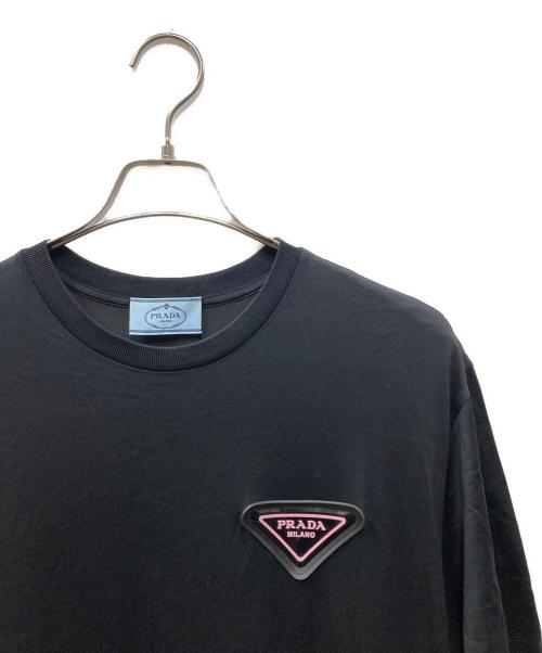 PRADA（プラダ）PRADA (プラダ) フリンジ切替半袖ワンピース ブラック サイズ:Sの古着・服飾アイテム