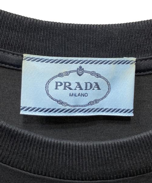 PRADA（プラダ）PRADA (プラダ) フリンジ切替半袖ワンピース ブラック サイズ:Sの古着・服飾アイテム