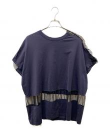 Maison Margiela（メゾンマルジェラ）の古着「チュール切替Tシャツ」｜ネイビー