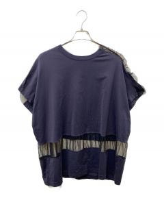 中古・古着通販】courreges (クレージュ) OLD ロゴ半袖ニット ブラック