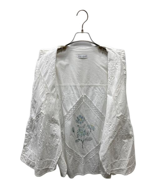 TOLIGHT（トライト）TOLIGHT (トライト) フラワープリント スカラップシャツ ホワイト サイズ:Freeの古着・服飾アイテム