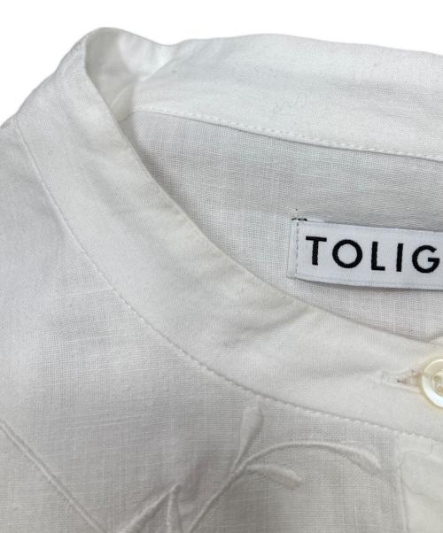 TOLIGHT（トライト）TOLIGHT (トライト) フラワープリント スカラップシャツ ホワイト サイズ:Freeの古着・服飾アイテム