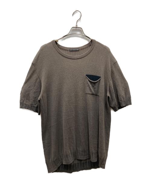 ISSEY MIYAKE MEN（イッセイミヤケメン）ISSEY MIYAKE MEN (イッセイミヤケメン) リネン混半袖ニット ブラウン サイズ:SIZE 3の古着・服飾アイテム