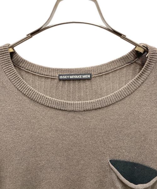ISSEY MIYAKE MEN（イッセイミヤケメン）ISSEY MIYAKE MEN (イッセイミヤケメン) リネン混半袖ニット ブラウン サイズ:SIZE 3の古着・服飾アイテム