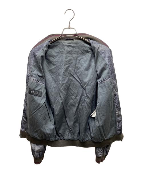 GUCCI（グッチ）GUCCI (グッチ) ラインボンバージャケット グレー サイズ:44の古着・服飾アイテム