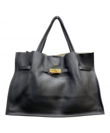 VIOLAd'ORO（ヴィオラドーロ）の古着「イタリアンレザートートバッグ」｜ブラック