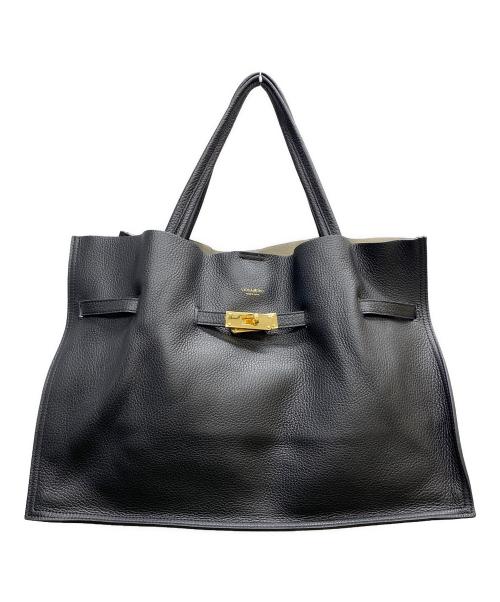 VIOLAd'ORO（ヴィオラドーロ）VIOLAd'ORO (ヴィオラドーロ) イタリアンレザートートバッグ ブラックの古着・服飾アイテム