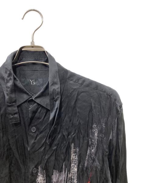 Y's（ワイズ）Y's (ワイズ) 転写プリントシャツ ブラック サイズ:2の古着・服飾アイテム