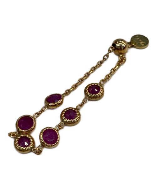 AGATE（アガット）agate (アガット) ルビーチェーンリング イエローゴールド×ピンク サイズ:なしの古着・服飾アイテム