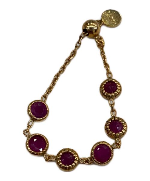 AGATE（アガット）agate (アガット) ルビーチェーンリング イエローゴールド×ピンク サイズ:なしの古着・服飾アイテム