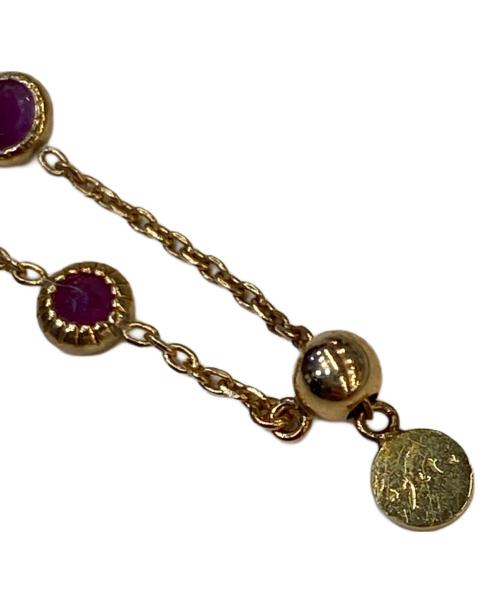 AGATE（アガット）agate (アガット) ルビーチェーンリング イエローゴールド×ピンク サイズ:なしの古着・服飾アイテム