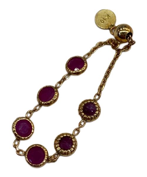 AGATE（アガット）agate (アガット) ルビーチェーンリング イエローゴールド×ピンク サイズ:なしの古着・服飾アイテム