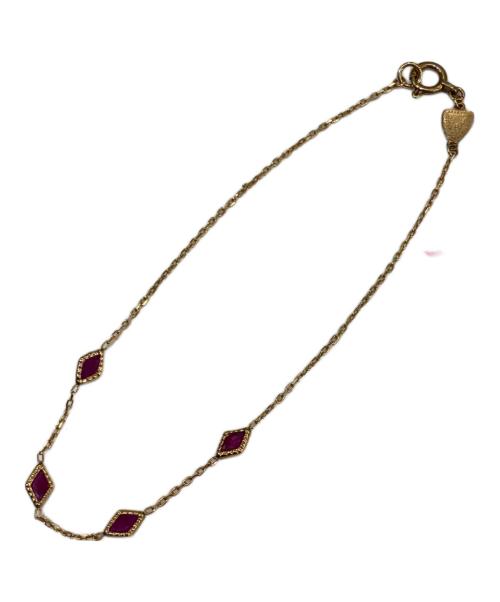 AGATE（アガット）agate (アガット) ルビーブレスレット イエローゴールド×ピンクの古着・服飾アイテム