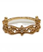 AGATEアガット）の古着「K10 デザインリング」｜イエロー×ゴールド