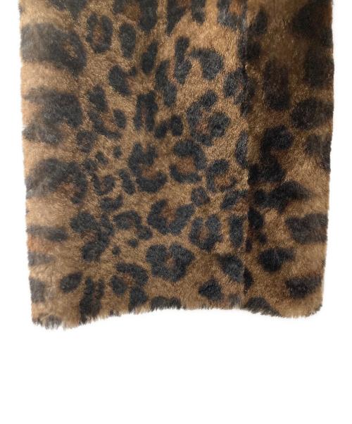 GIORGIO ARMANI（ジョルジョアルマーニ）GIORGIO ARMANI (ジョルジョアルマーニ) レオパード柄 ムートン レザーコート ブラウン×ブラック サイズ:40の古着・服飾アイテム