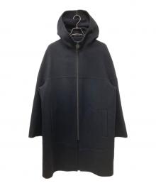BALENCIAGA（バレンシアガ）の古着「ウールフーデッドジップアップコート」｜ネイビー