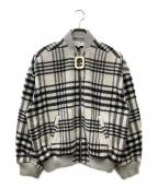 J.W.ANDERSONジェイダブリューアンダーソン）の古着「チェックボンバージャケット」｜ホワイト×ブラック