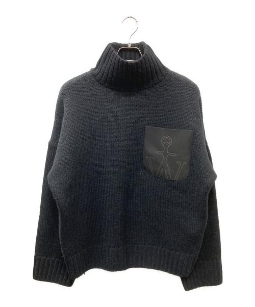 J.W.ANDERSON（ジェイダブリューアンダーソン）J.W.ANDERSON (ジェイダブリューアンダーソン) PATCH POCKET JUMPER ハイネック セーター ブラック サイズ:Sの古着・服飾アイテム