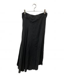 Yohji Yamamoto FEMME（ヨウジヤマモトファム）の古着「22SS シルクスカート」｜ブラック