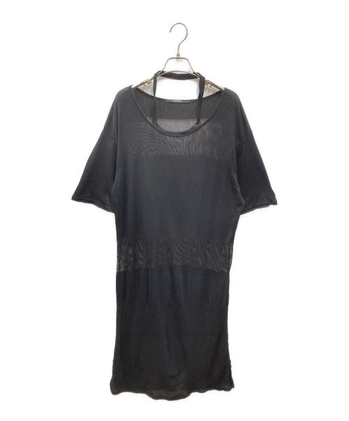 LIMI feu（リミフゥ）LIMI feu (リミフゥ) MESH STRIPE DESIGN NECK OP ワンピース ブラック サイズ:SIZE 2の古着・服飾アイテム