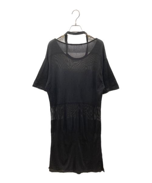 LIMI feu（リミフゥ）LIMI feu (リミフゥ) MESH STRIPE DESIGN NECK OP ワンピース ブラック サイズ:SIZE 2の古着・服飾アイテム