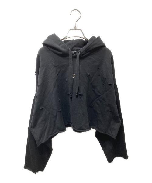 DOLCE & GABBANA（ドルチェ＆ガッバーナ）DOLCE & GABBANA (ドルチェ＆ガッバーナ) クラッシュDGロゴ パーカー ブラック サイズ:XSの古着・服飾アイテム