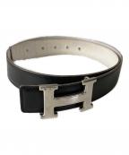 HERMESエルメス）の古着「H リバーシブル レザーベルト」｜ブラック