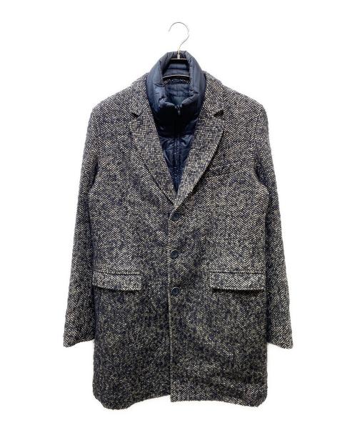 HERNO（ヘルノ）HERNO (ヘルノ) ダウンライナー付きチェスターコート ブラック×ネイビー サイズ:48の古着・服飾アイテム