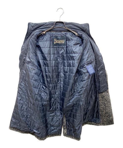 HERNO（ヘルノ）HERNO (ヘルノ) ダウンライナー付きチェスターコート ブラック×ネイビー サイズ:48の古着・服飾アイテム