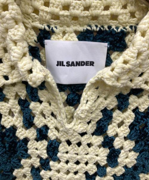 JIL SANDER（ジルサンダー）JIL SANDER (ジルサンダー) ニットポロシャツ イエロー×グリーン サイズ:32の古着・服飾アイテム