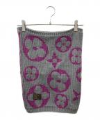 LOUIS VUITTONルイ ヴィトン）の古着「スヌードマフラー スヌードグランフロア」｜グレー×パープル