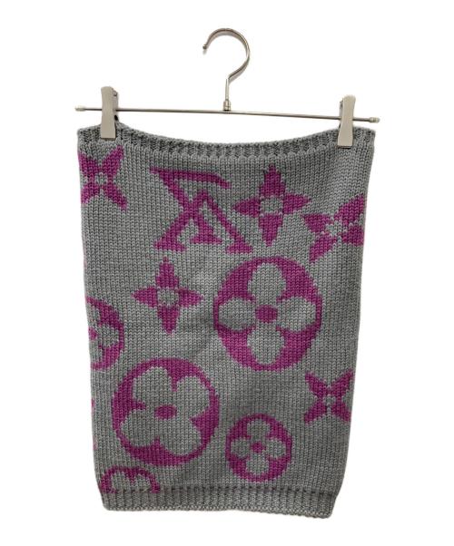 LOUIS VUITTON（ルイ ヴィトン）LOUIS VUITTON (ルイ ヴィトン) スヌードマフラー スヌードグランフロア グレー×パープルの古着・服飾アイテム