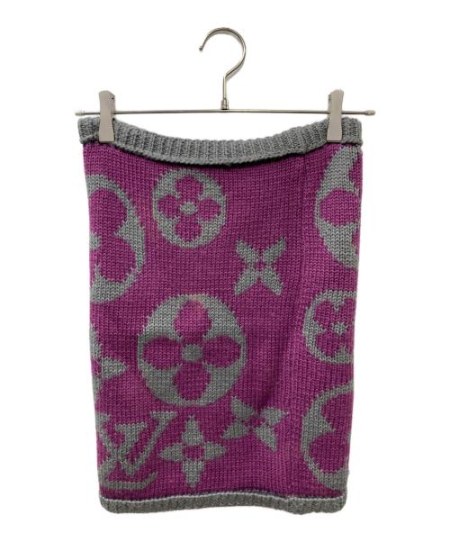 LOUIS VUITTON（ルイ ヴィトン）LOUIS VUITTON (ルイ ヴィトン) スヌードマフラー スヌードグランフロア グレー×パープルの古着・服飾アイテム