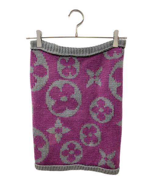 LOUIS VUITTON（ルイ ヴィトン）LOUIS VUITTON (ルイ ヴィトン) スヌードマフラー スヌードグランフロア グレー×パープルの古着・服飾アイテム