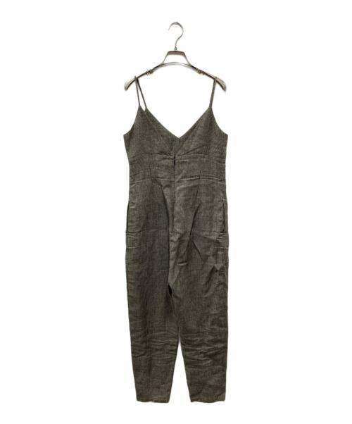 THIRD MAGAZINE（サードマガジン）THIRD MAGAZINE (サードマガジン) リネン千鳥格子サロペット ベージュ×ブラック サイズ:9の古着・服飾アイテム