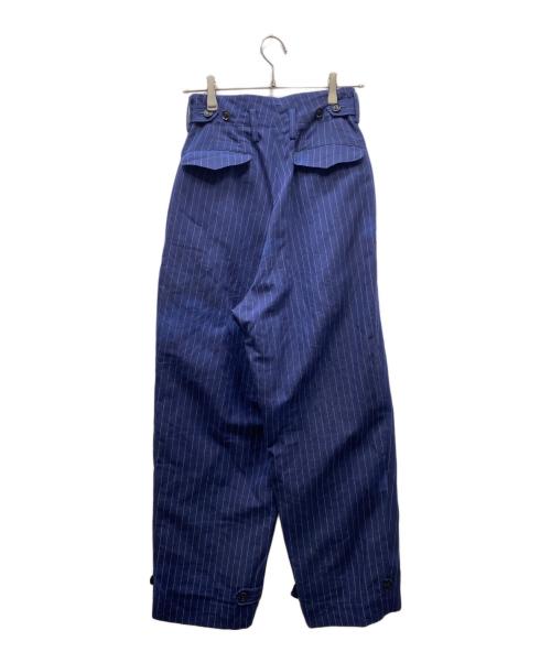 Y's（ワイズ）Y's (ワイズ) LINEN COTTON PIN-STRIPED UNEVEN DYEING 2 TUCKS PANTS ピンストライプ2タックパンツ ネイビー サイズ:1の古着・服飾アイテム