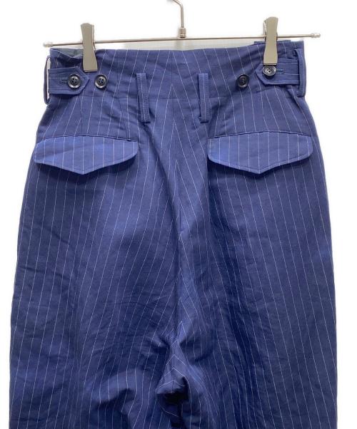 Y's（ワイズ）Y's (ワイズ) LINEN COTTON PIN-STRIPED UNEVEN DYEING 2 TUCKS PANTS ピンストライプ2タックパンツ ネイビー サイズ:1の古着・服飾アイテム