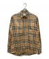 BURBERRY（バーバリー）の古着「ロゴ刺繍ノバチェック長袖シャツ」｜ベージュ